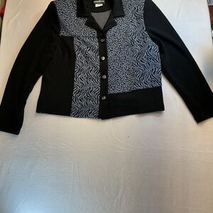 Positive Attitude Women's Black and Gray Patterned Jacket size 14   0258
